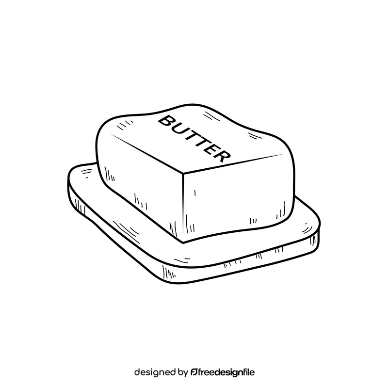 Butter drawing black and white clipart