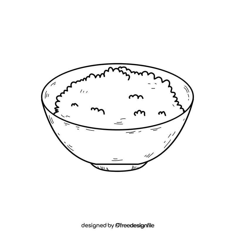 Rice drawing black and white clipart