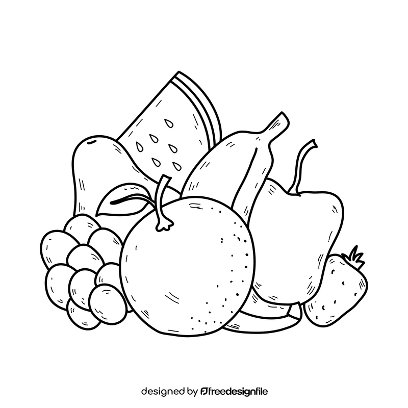 Fruits drawing black and white clipart free download