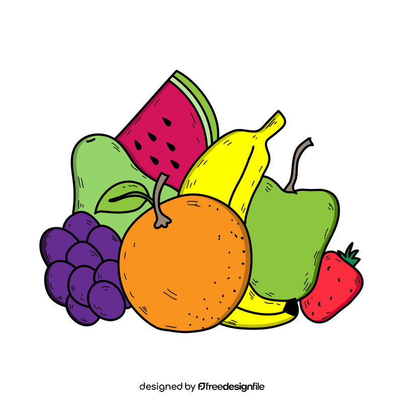 Fruits drawing clipart