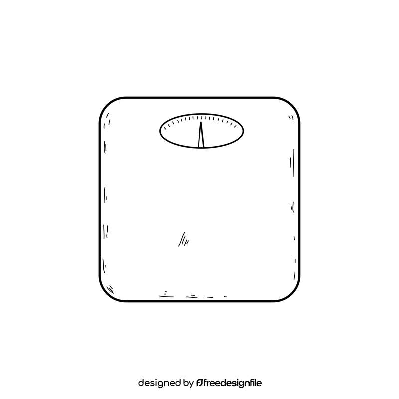 Weight scale drawing black and white clipart