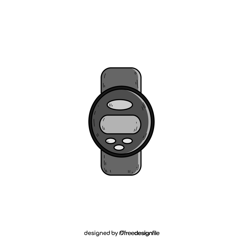 Digital watch drawing clipart