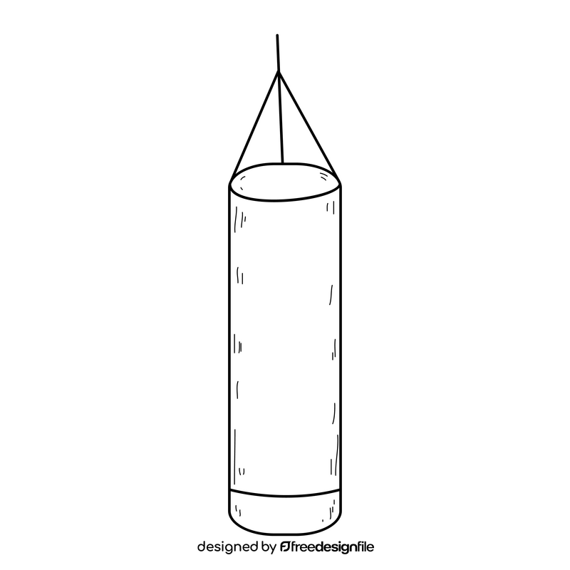 Punching bag drawing black and white clipart