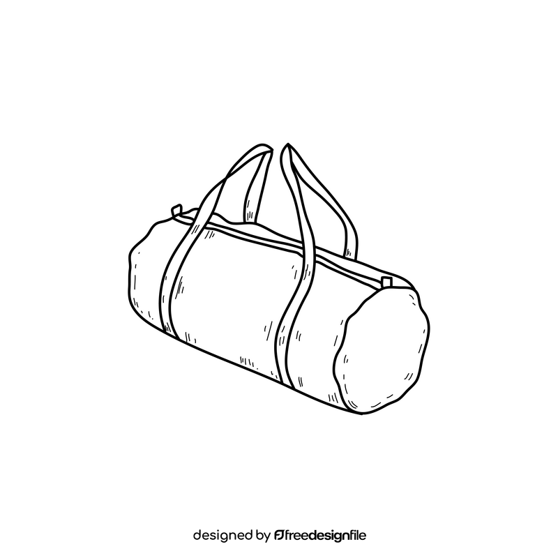 Gym bag drawing black and white clipart