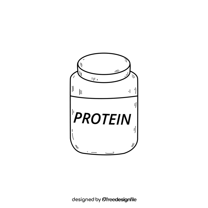 Protein drawing black and white clipart