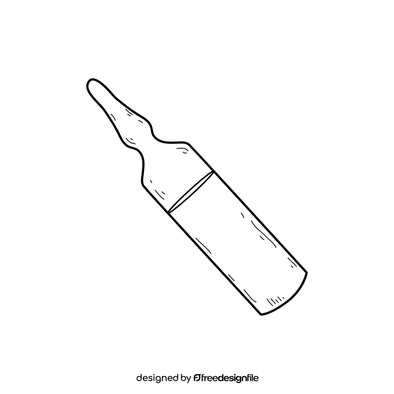 Ampoule drug drawing black and white clipart