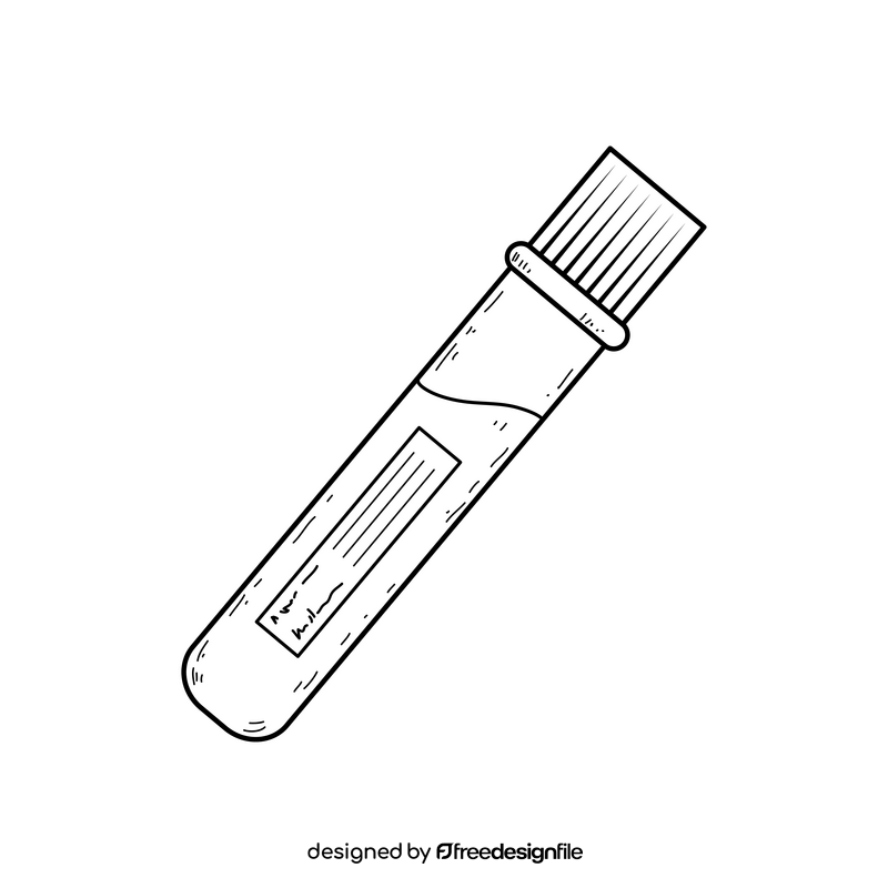 Blood tube drawing black and white clipart