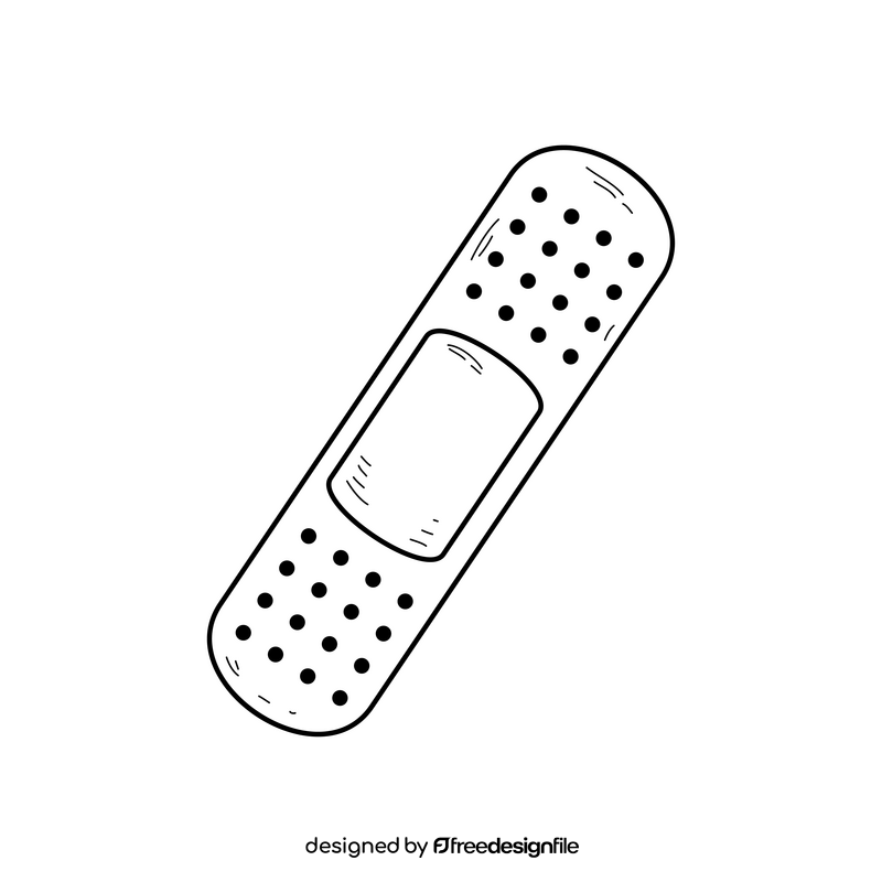 Bandage drawing black and white clipart