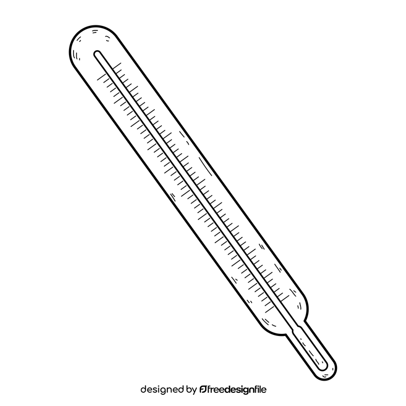 Thermometer drawing black and white clipart