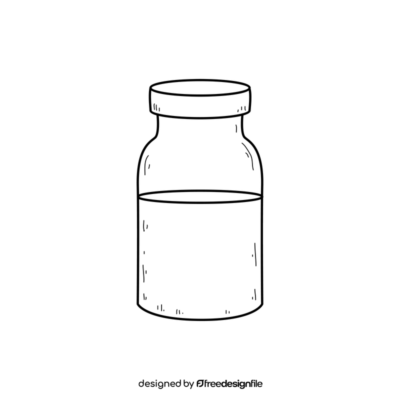 Vial drawing black and white clipart