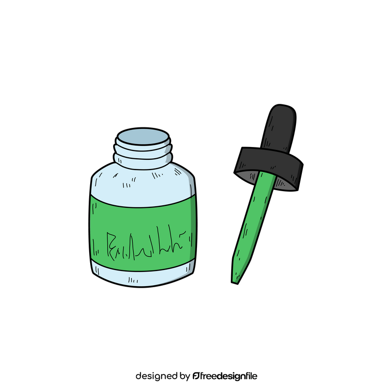 Acrylic bottle for painting drawing clipart