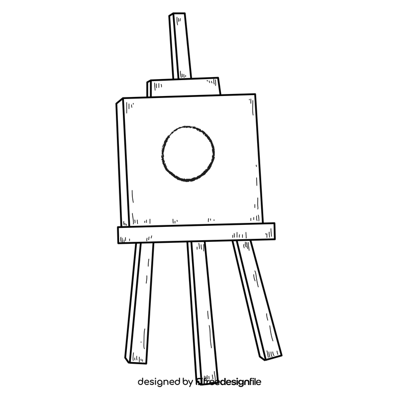 Art easel drawing black and white clipart