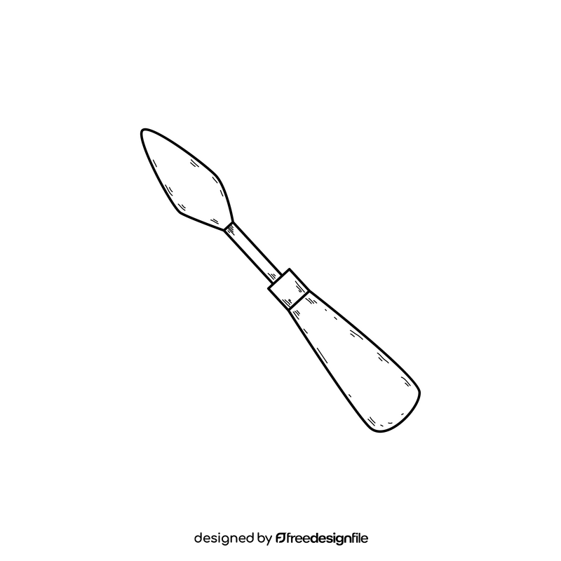 Painting knife drawing black and white clipart