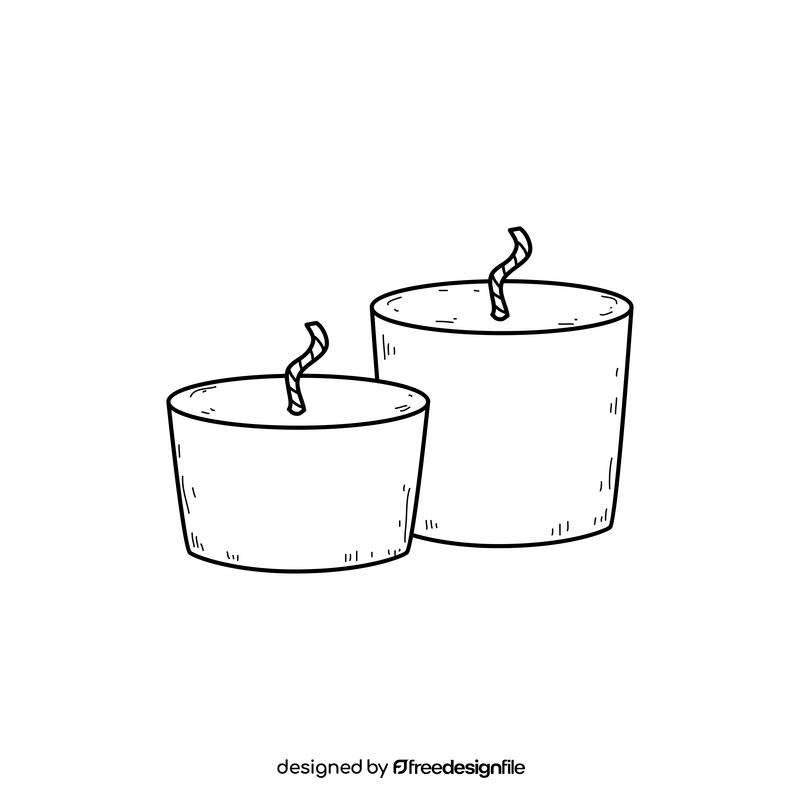 Spa candles drawing black and white clipart