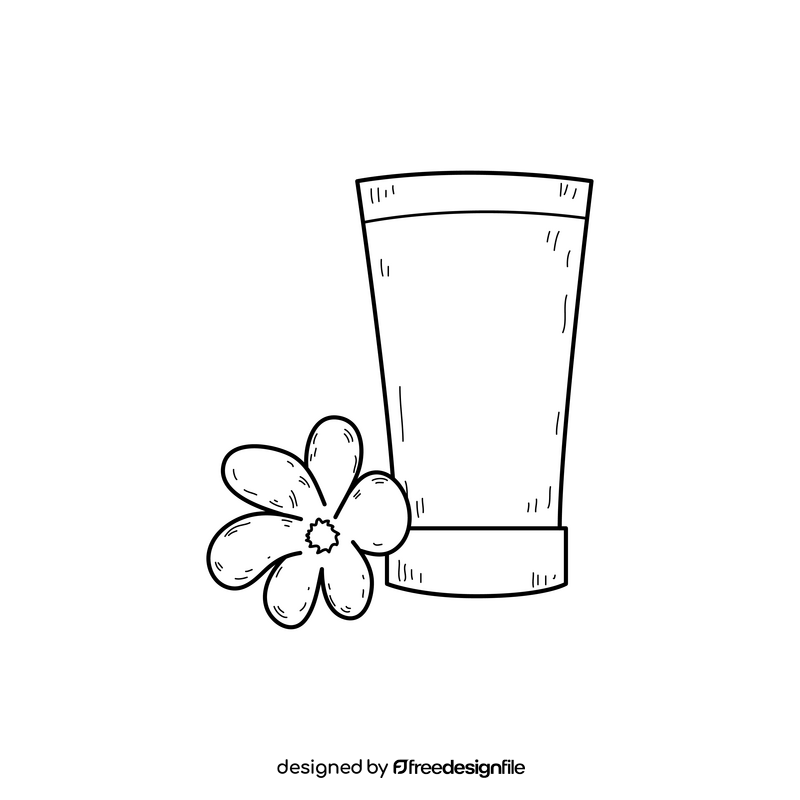 Spa cream drawing black and white clipart