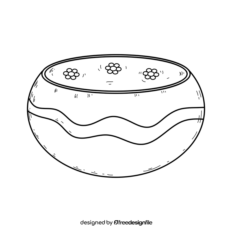 Foot spa bowl drawing black and white clipart