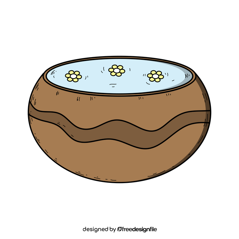 Foot spa bowl drawing clipart