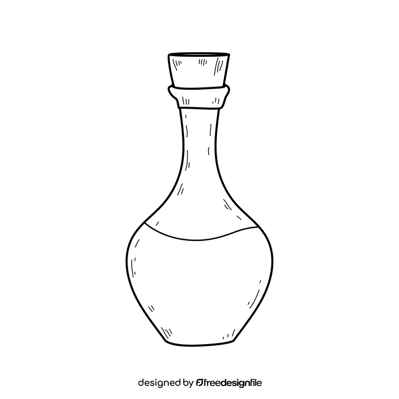 Spa oil drawing black and white clipart