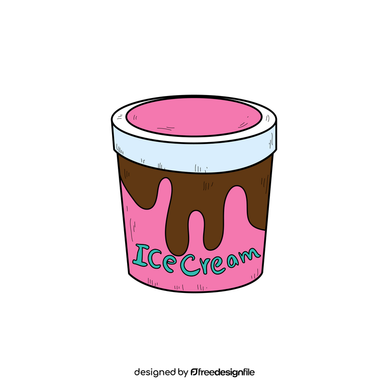 Bucket ice cream drawing clipart