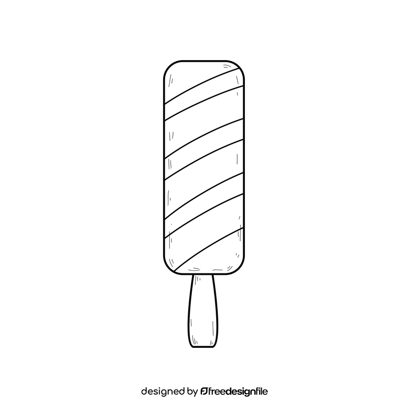 Lolly ice cream drawing black and white clipart