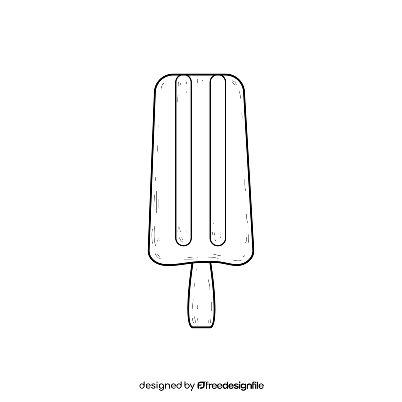 Popsicle ice cream drawing black and white clipart