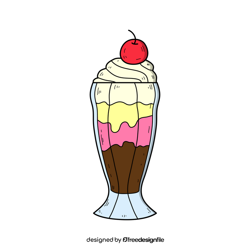 Sundae ice cream drawing clipart