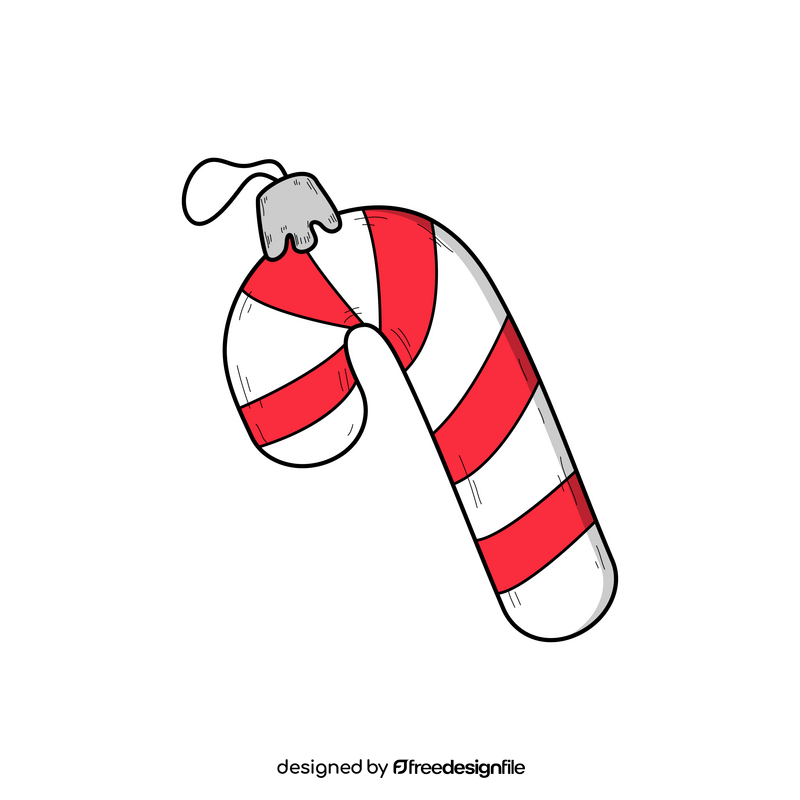 Candy cane ornament drawing clipart