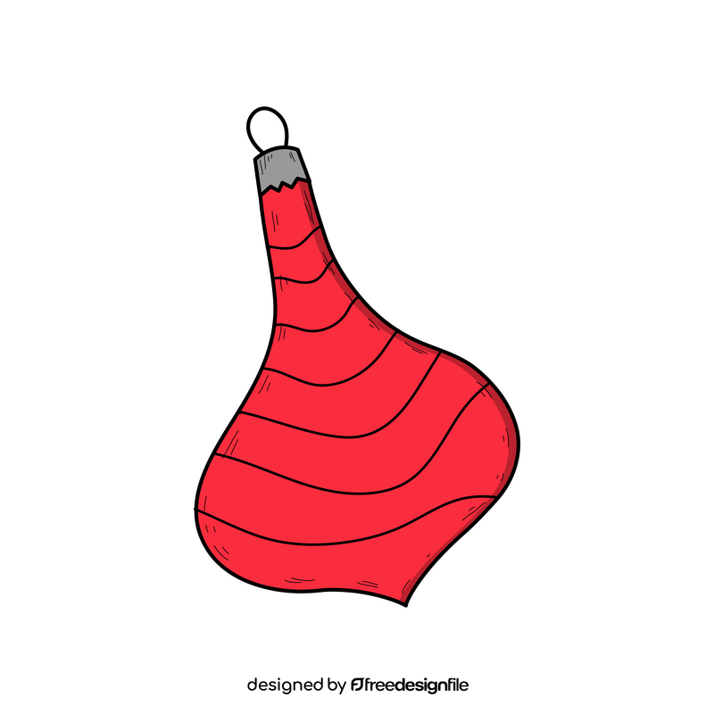 Red christmas ornament drawing clipart