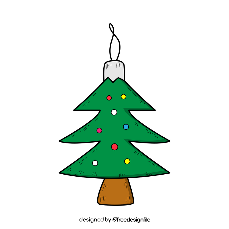 Christmas tree ornament drawing clipart