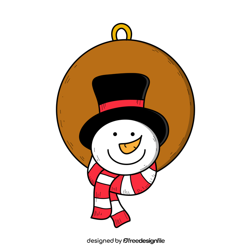 Snowman ornament drawing clipart
