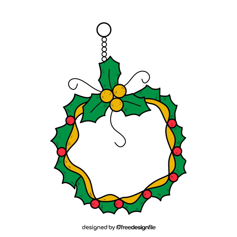 Wreath ornament drawing clipart