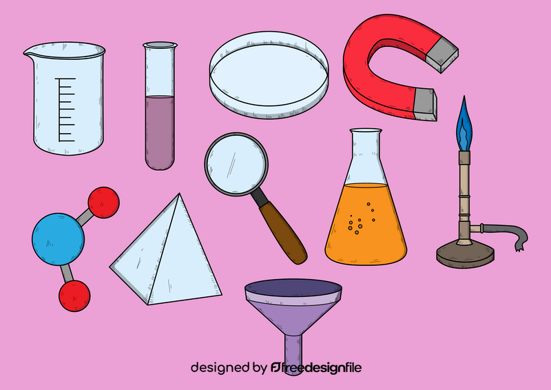 Science drawing set vector