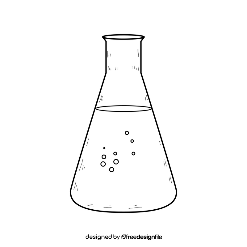 Chemical drawing black and white clipart