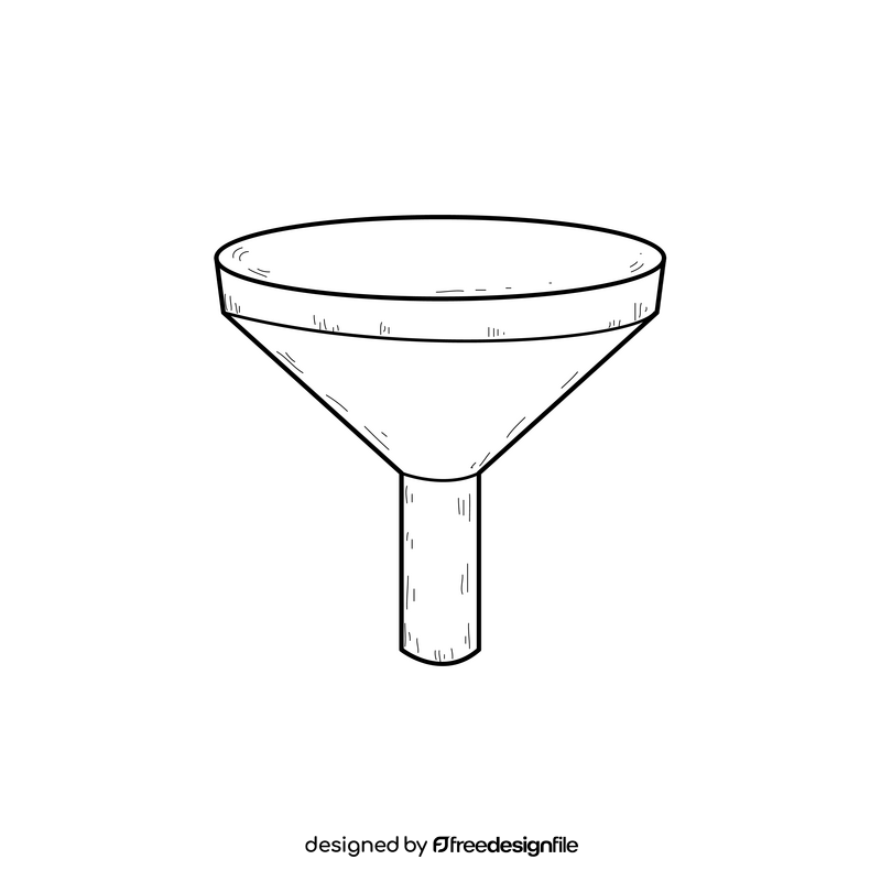 Funnel drawing black and white clipart