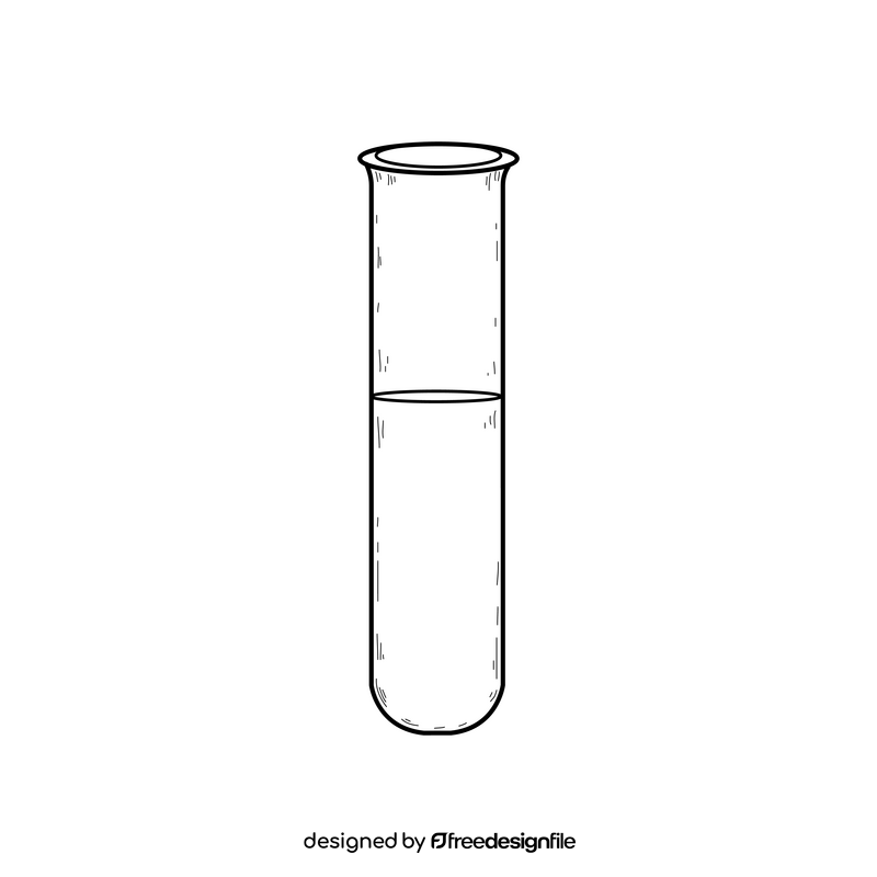 Test tube drawing black and white clipart