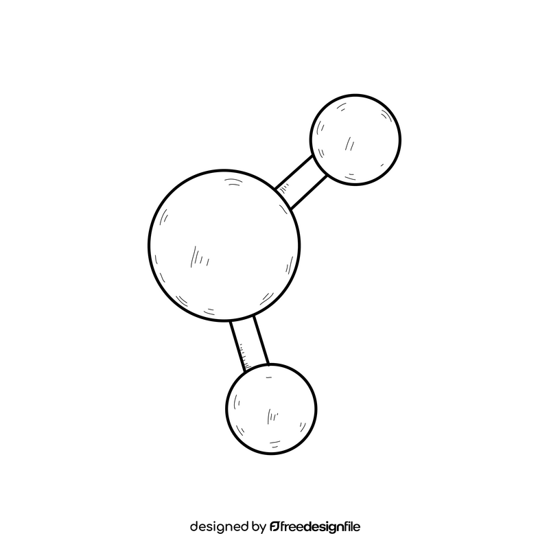 Chemical bond drawing black and white clipart