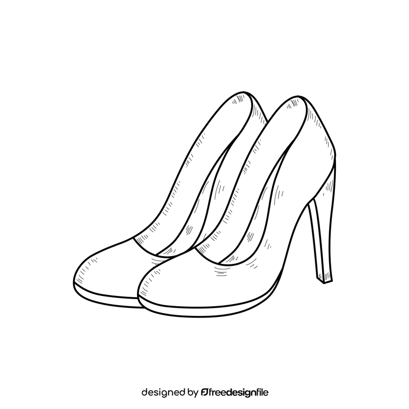 Heels drawing black and white clipart