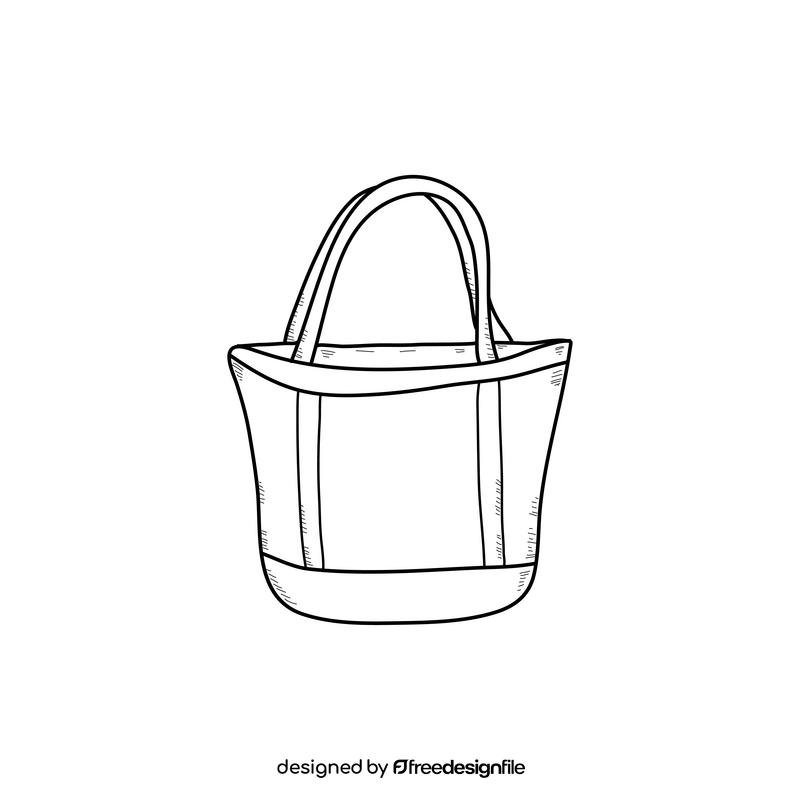 Grocery bag drawing black and white clipart