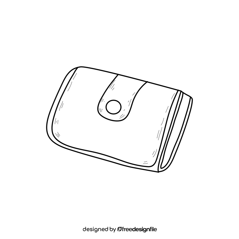 Wallet drawing black and white clipart