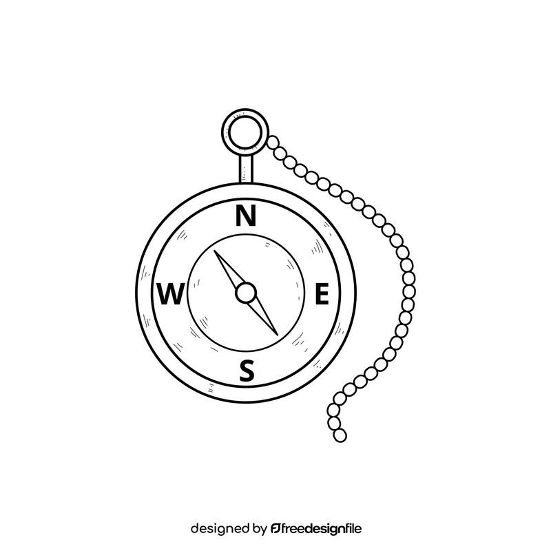 Compass drawing black and white clipart