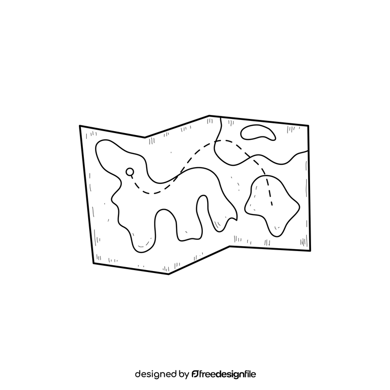 Map drawing black and white clipart