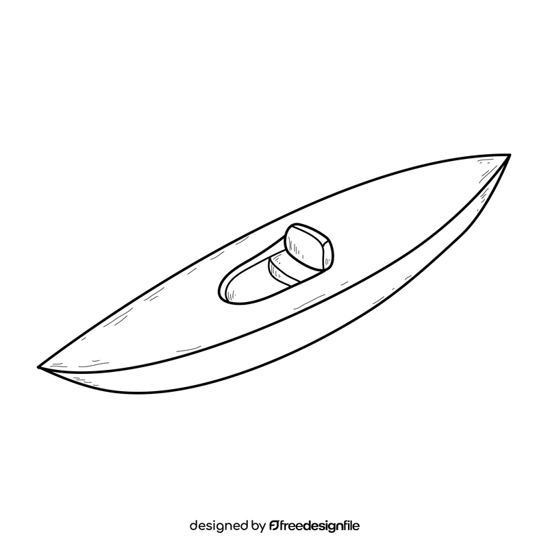 Kayak drawing black and white clipart