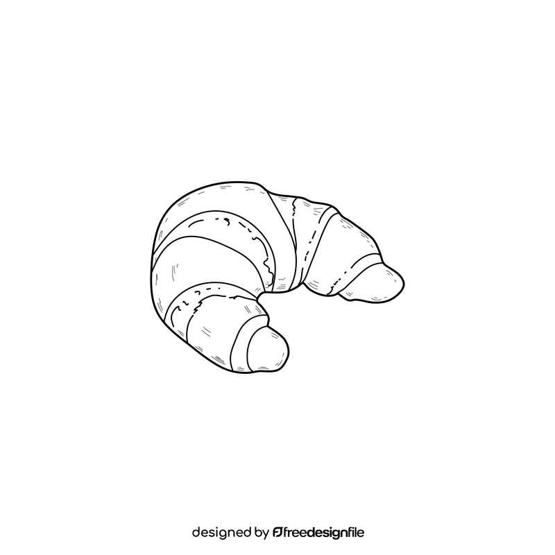 France croissant drawing black and white clipart