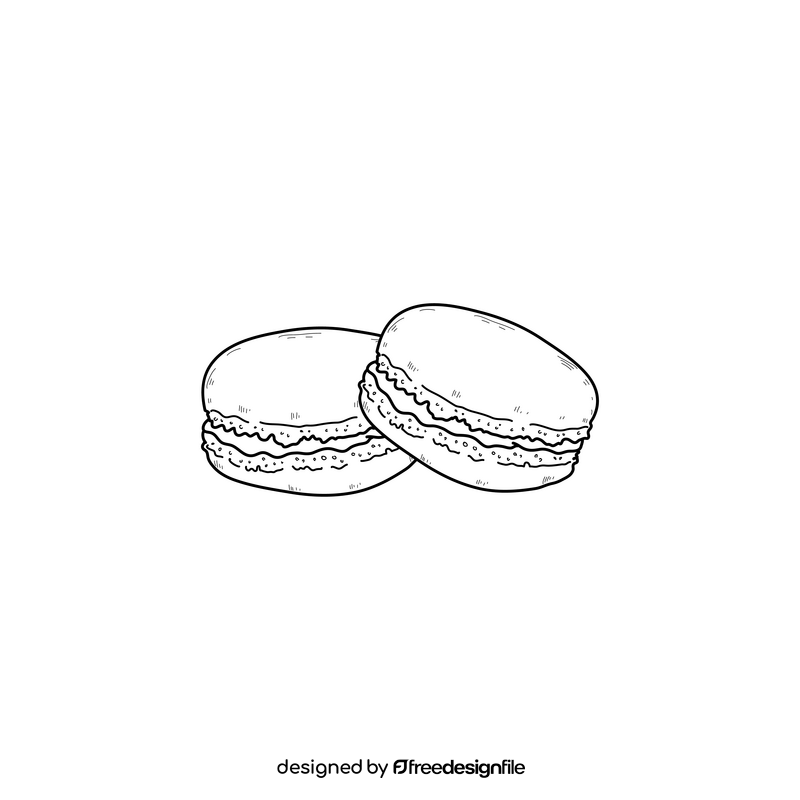 Macarons drawing black and white clipart