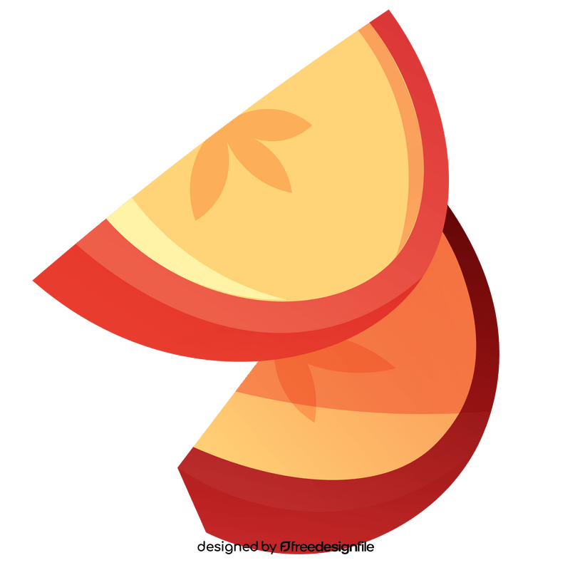 Red apple cut into pieces clipart