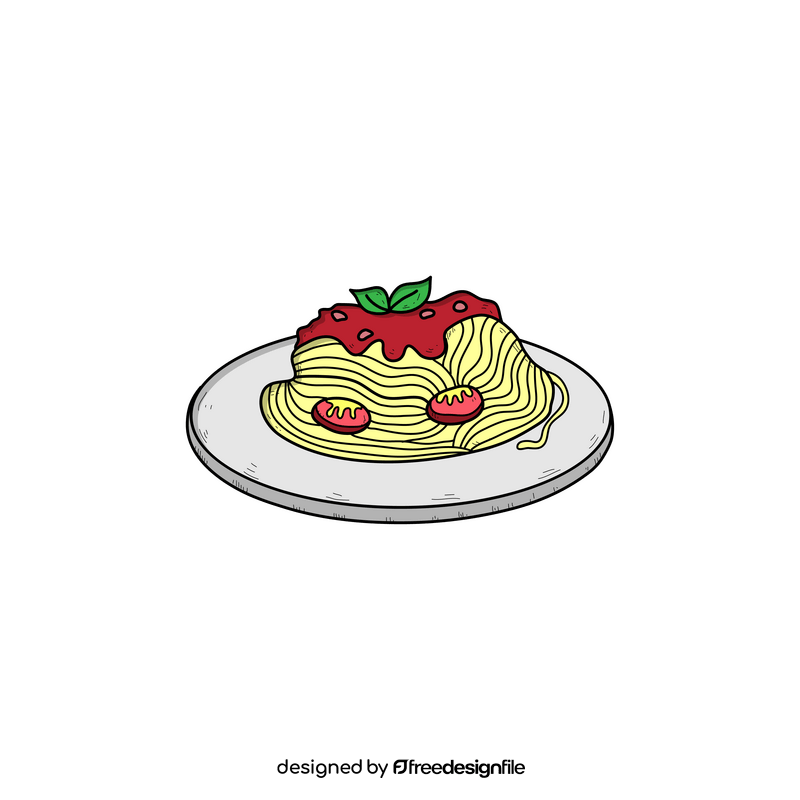 Italian pasta spaghetti drawing clipart