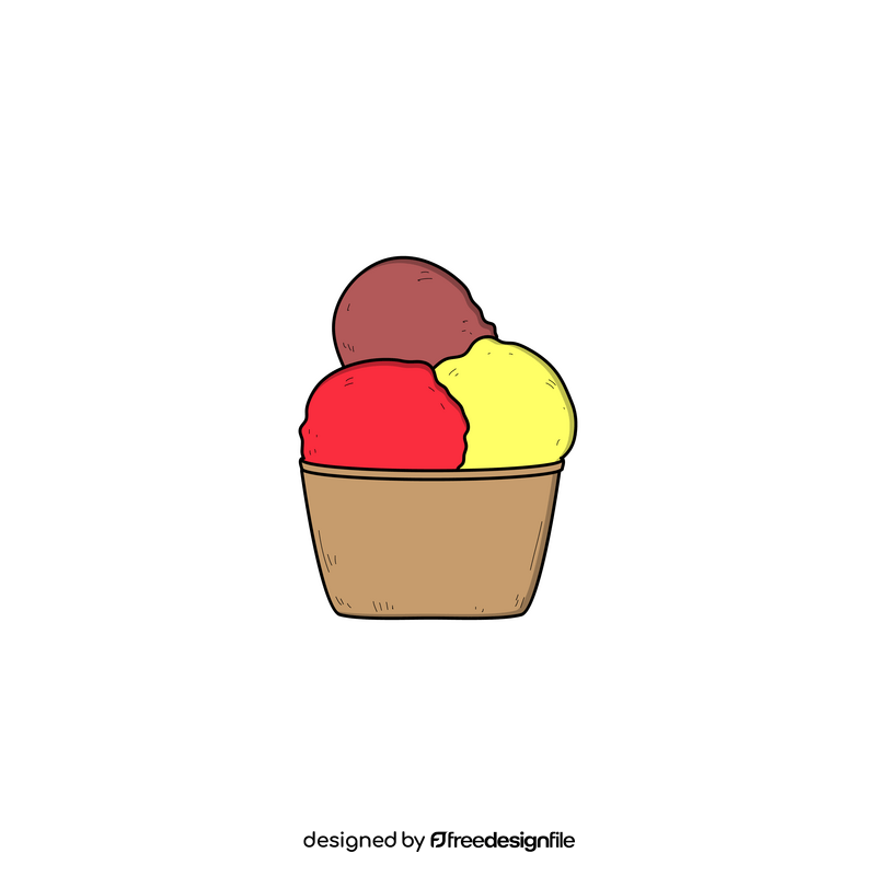 Gelato ice cream drawing clipart