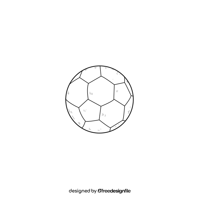 Soccer ball drawing black and white clipart