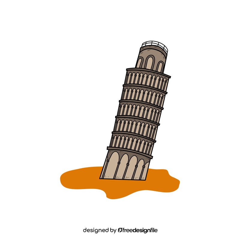 Leaning Tower of Pisa drawing clipart