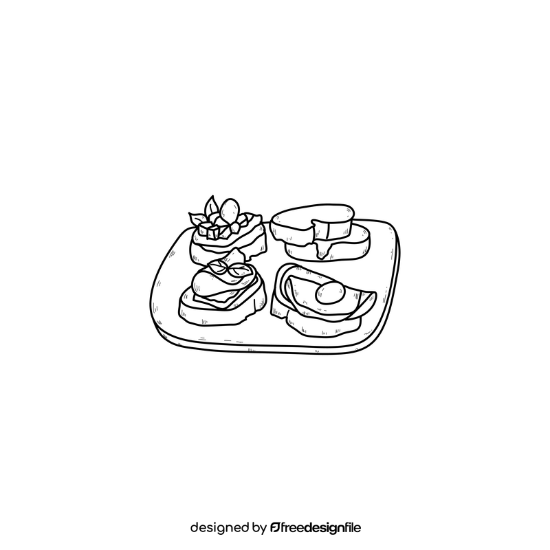 Tapas drawing black and white clipart